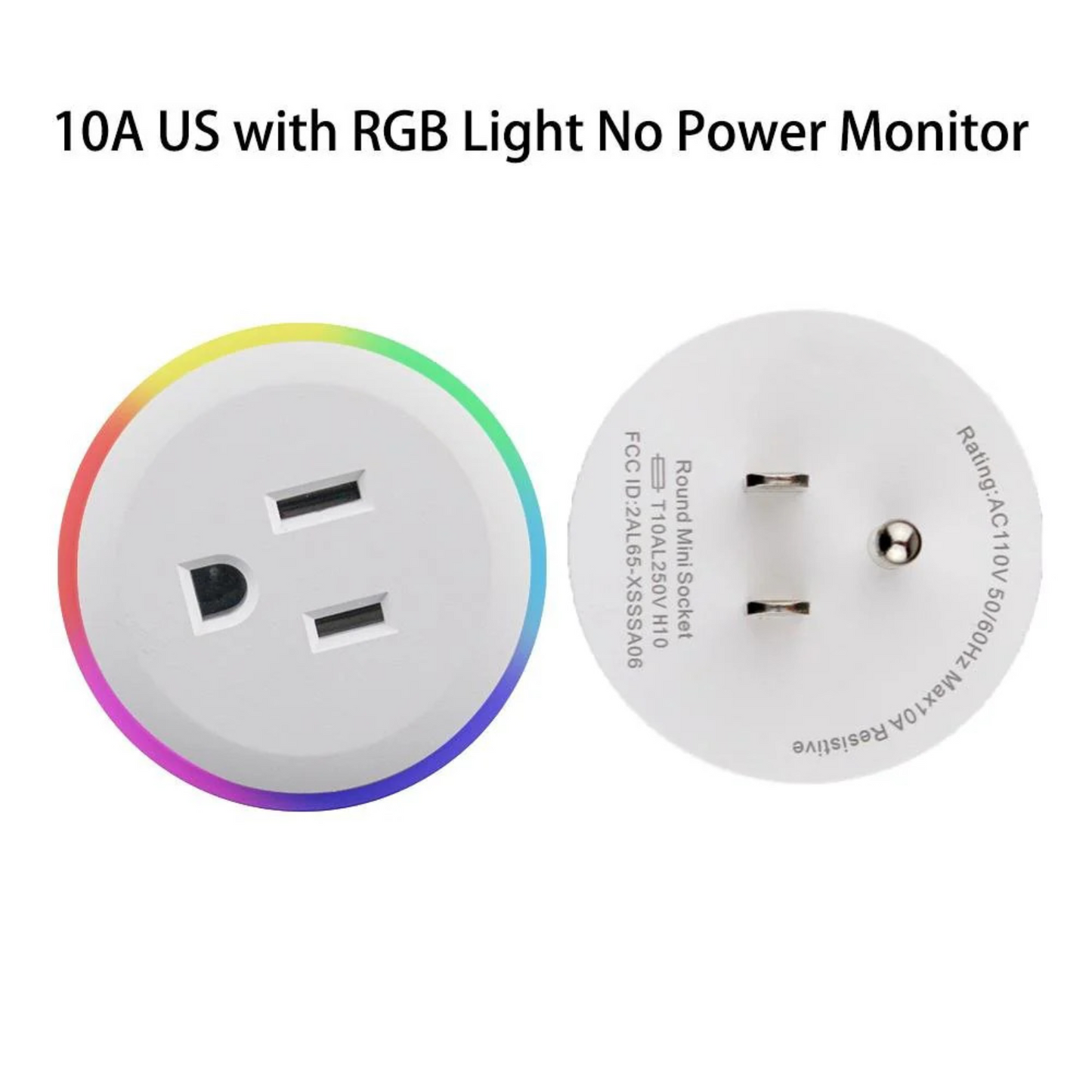 WiFi Smart Plug Outlet Wireless Power Socket Electricity With RGB Light US Version With LED US
