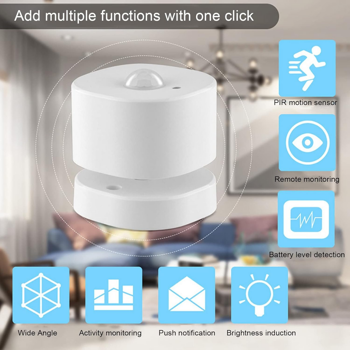 Stavo ZigBee PIR Motion Sensor Model 3 – Smart Home Security & Automation - 120-150 degress - 3 to 7 meters