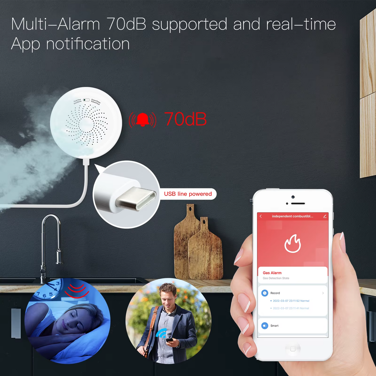 Stavo ZigBee Tuya Smart Flammable Gas Leakage Detector – Combustible Sensor