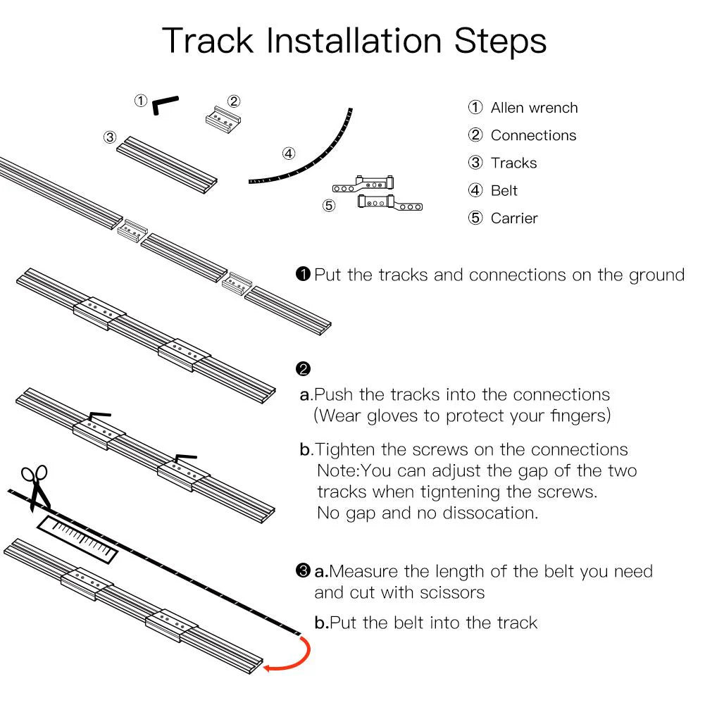 ZigBee Smart Electric Motorized Splicing Curtain Tracks System,Tuya Curtain Motor with DIY Track RF Remote Suitable Sizes