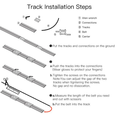 ZigBee Smart Electric Motorized Splicing Curtain Tracks System,Tuya Curtain Motor with DIY Track RF Remote Suitable Sizes