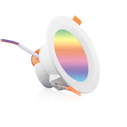 Stavo WiFi Smart LED Recessed Downlight 3.5 inches Dimmable Round Colorful Spotlight Lighting 7W RGB Color Changing Bulb 2700K-6500K
