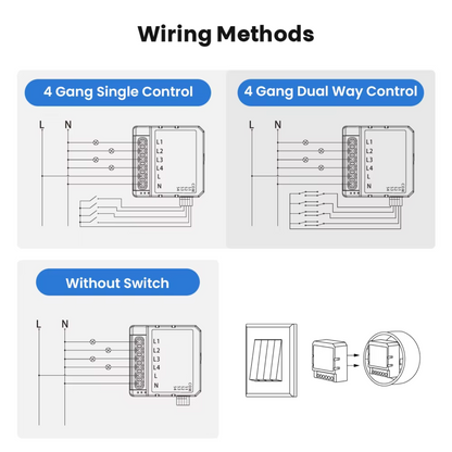 Stavo ZigBee Mini DIY Smart Light Switch Module Relay Timer 1/2/3/4 Gang