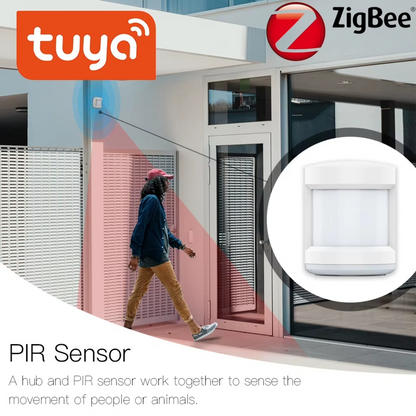 Stavo Tuya Zigbee PIR Motion Sensor 1 - Human Body Movement Detector Battery Powered 170 Degrees 7m Detecting Range Intelligent Linkage