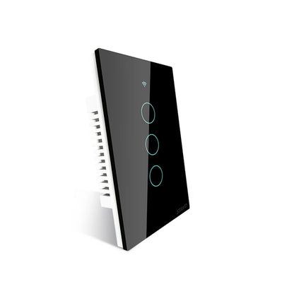 WIFI Smart Wall Touch Light Switch Glass Panel, 3 Way Multi-Control No Neutral Required US Standard