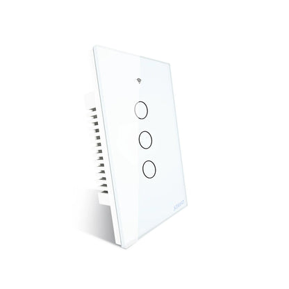 WIFI Smart Wall Touch Light Switch Glass Panel, 3 Way Multi-Control No Neutral Required US Standard