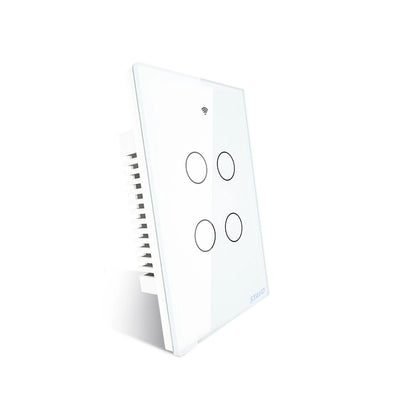 WIFI Smart Wall Touch Light Switch Glass Panel, 3 Way Multi-Control No Neutral Required US Standard