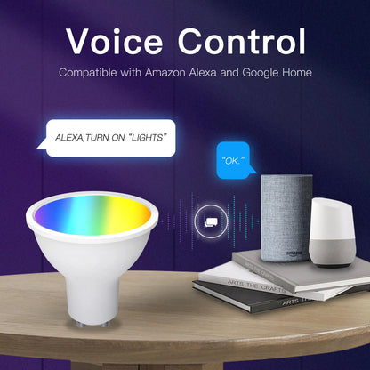 Stavo GU10 5W WiFi Smart Light Bulbs LED RGB Warm Dimmable Lamps 5W Alexa Google APP 2700K-6500K