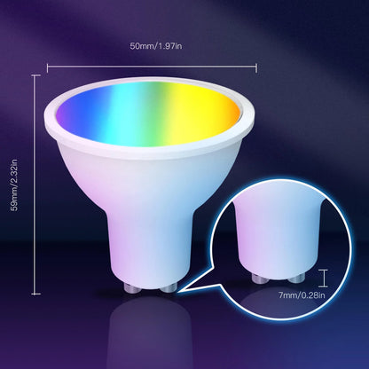 Stavo GU10 5W WiFi Smart Light Bulbs LED RGB Warm Dimmable Lamps 5W Alexa Google APP 2700K-6500K
