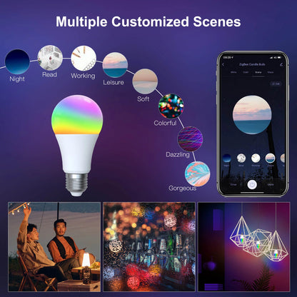 Stavo WiFi Smart LED Light Bulb Lamp 14W/9W RGB E26 Color Changeable 2700K-6500K