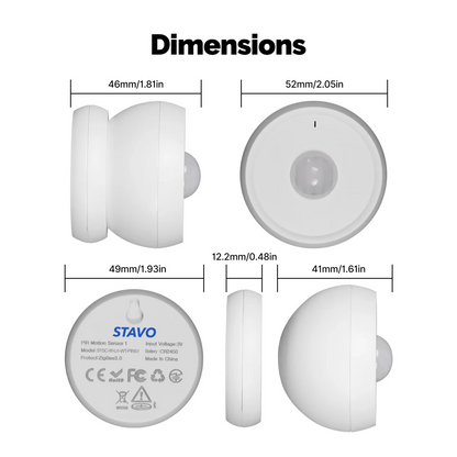 Stavo Tuya Motion Zigbee PIR Sensor 2 - Detector WIFI Movement Sensor Smart Life APP Wireless Home Security System Model 2