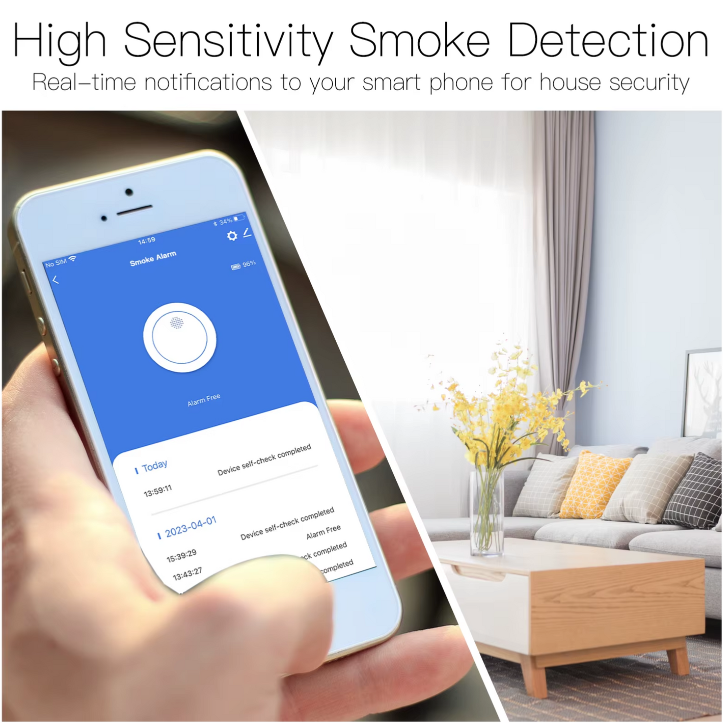Stavo ZigBee Wireless Smart Smoke Detector Fire 85dB Sound Alarm Siren Sensor