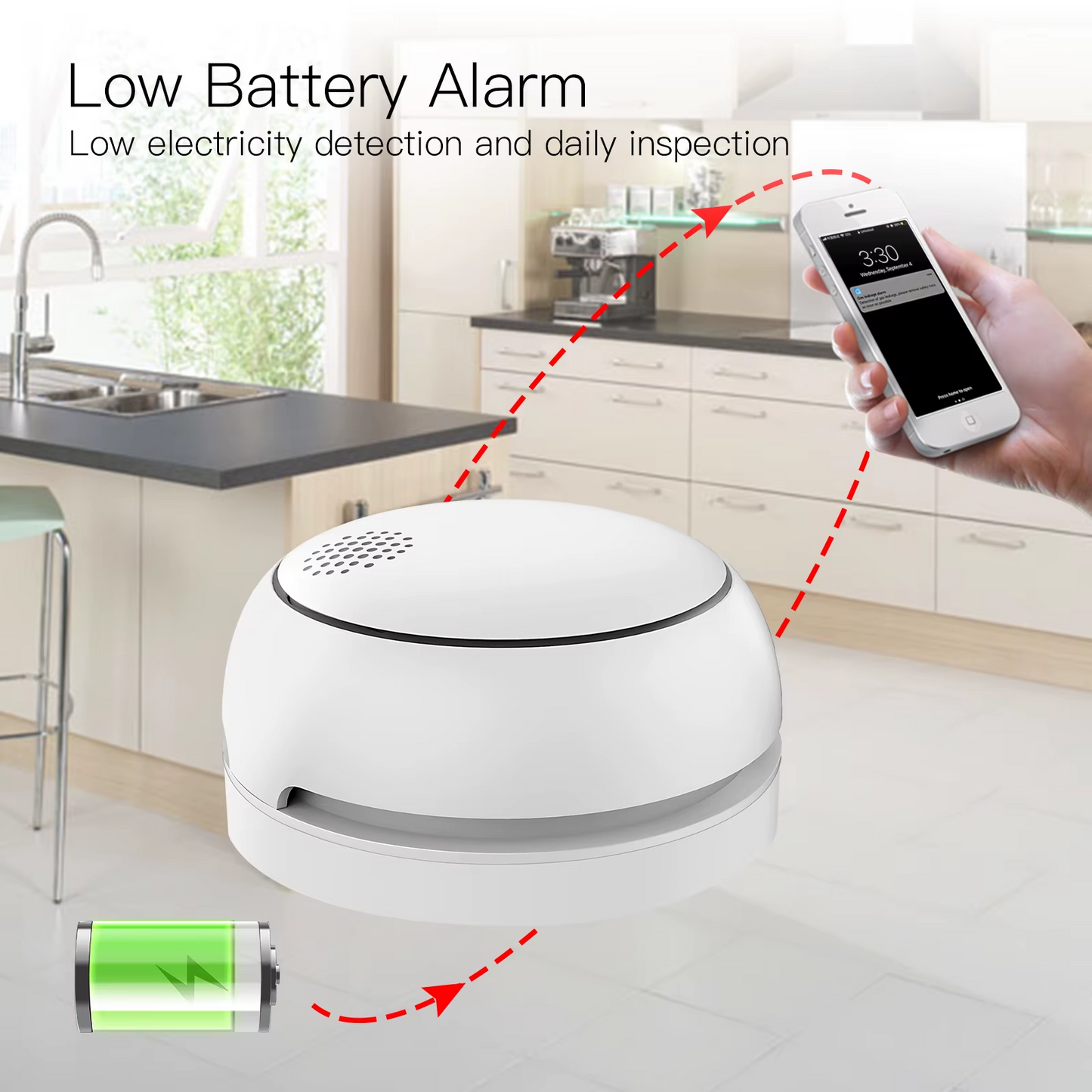 Stavo ZigBee Wireless Smart Smoke Detector Fire 85dB Sound Alarm Siren Sensor