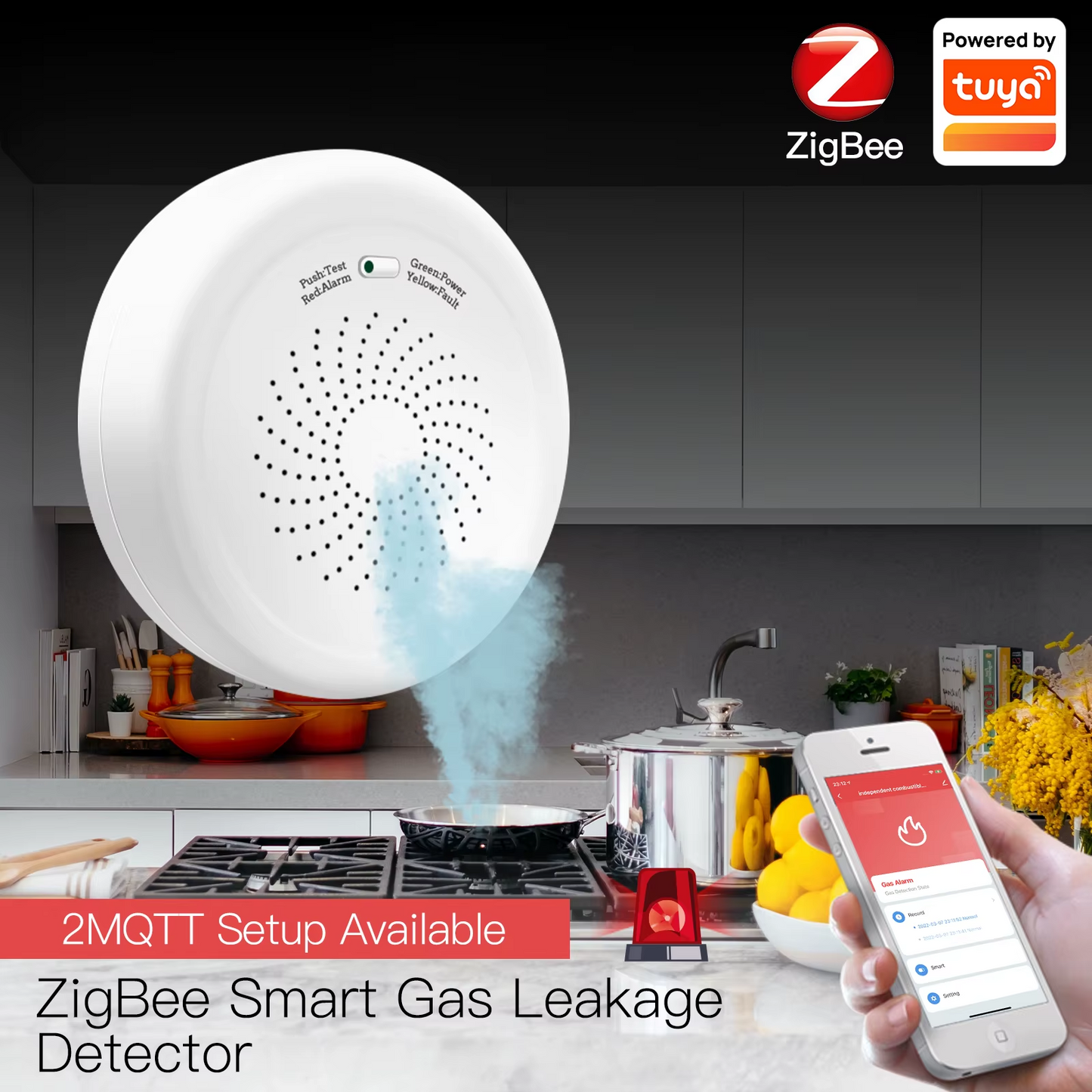 Stavo ZigBee Tuya Smart Flammable Gas Leakage Detector – Combustible Sensor