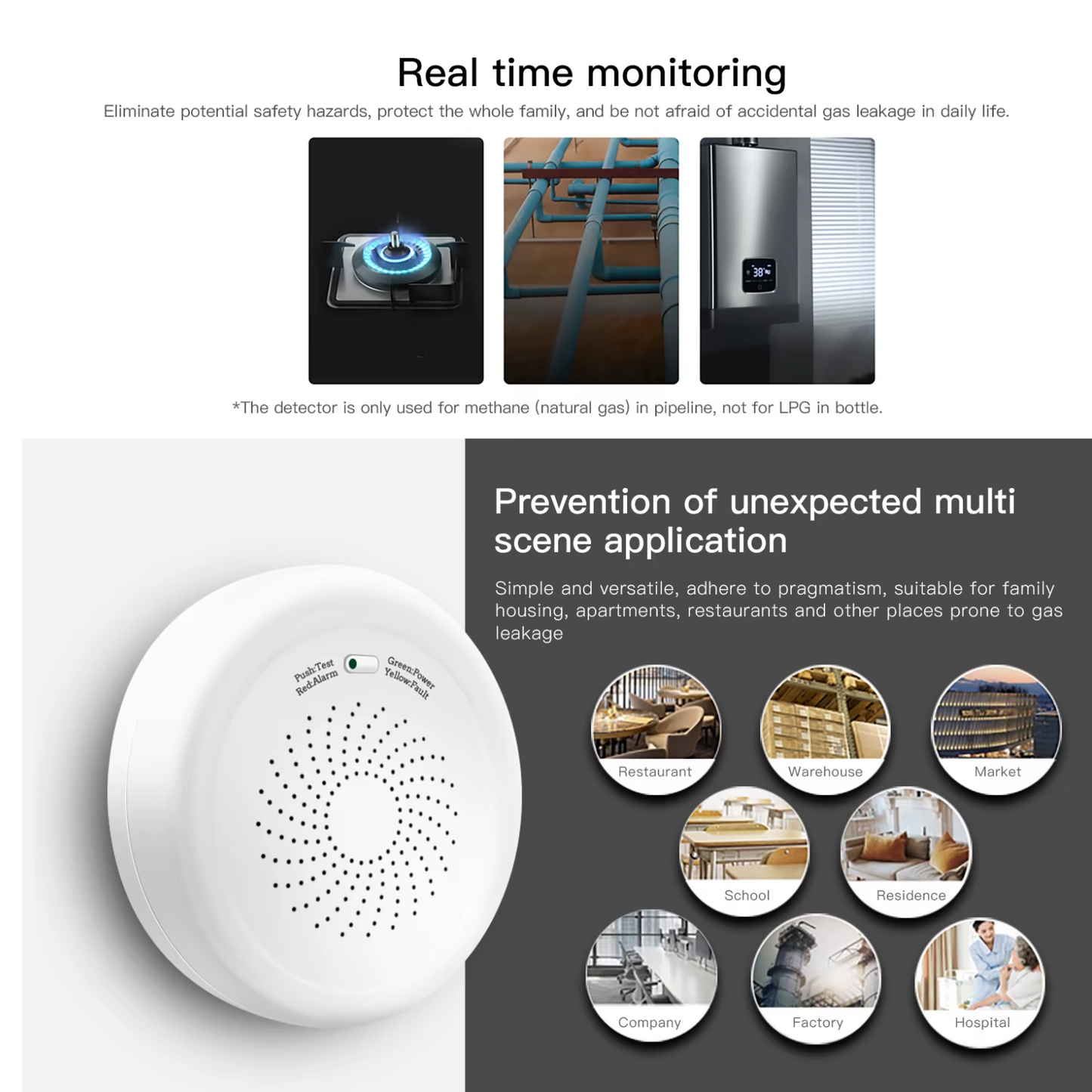Stavo ZigBee Tuya Smart Flammable Gas Leakage Detector – Combustible Sensor
