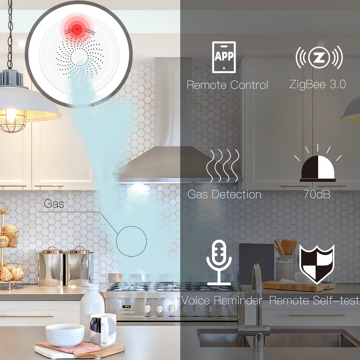 Stavo ZigBee Tuya Smart Flammable Gas Leakage Detector – Combustible Sensor