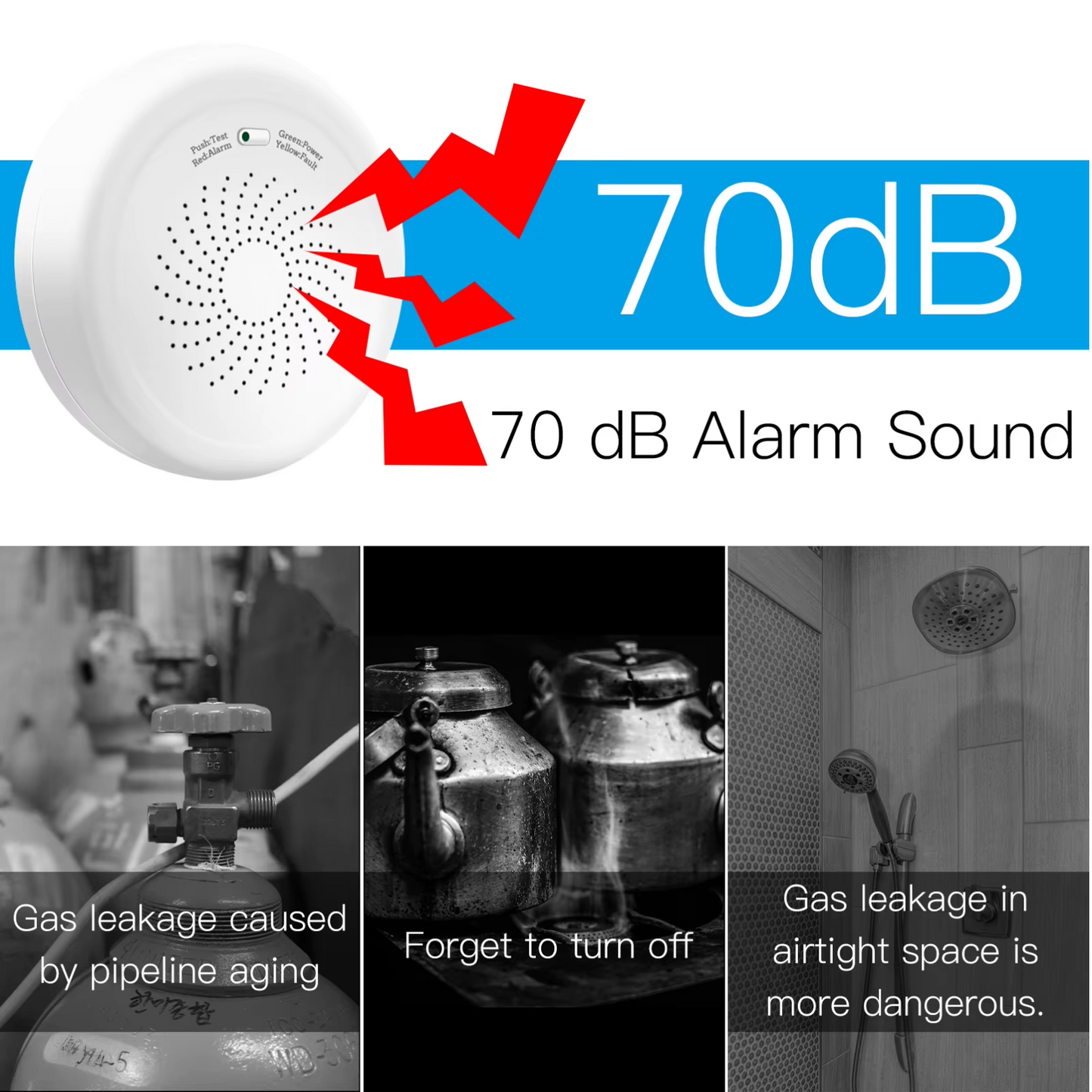 Stavo ZigBee Tuya Smart Flammable Gas Leakage Detector – Combustible Sensor