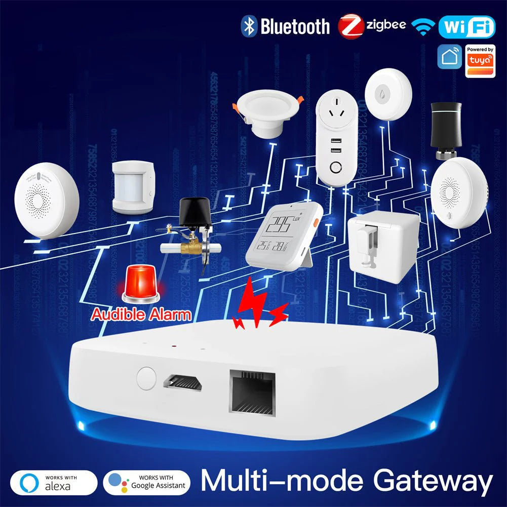 Mesh Hub Smart Wired Multi-mode Gateway ZigBee WiFi Bluetooth Mesh Hub Away Sta ...