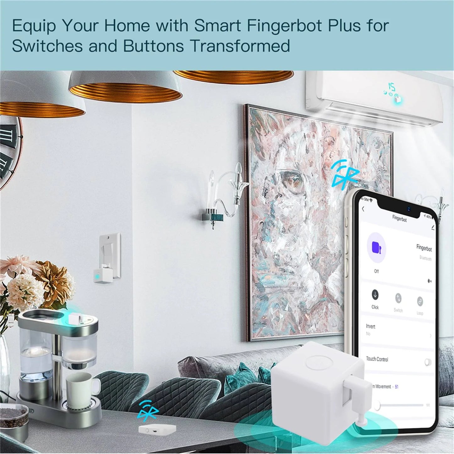 Stavo Zigbee Smart Fingerbot Plus, Wireless Touch Button Switch Bot ON/OFF